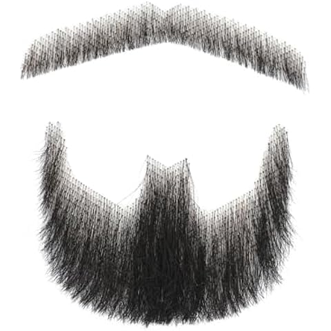 Votisa Mens Fake Mustache 100% Human Hair Hand Knoted Costume Party Funny Cosplay Tin Pencil Realistic Beard