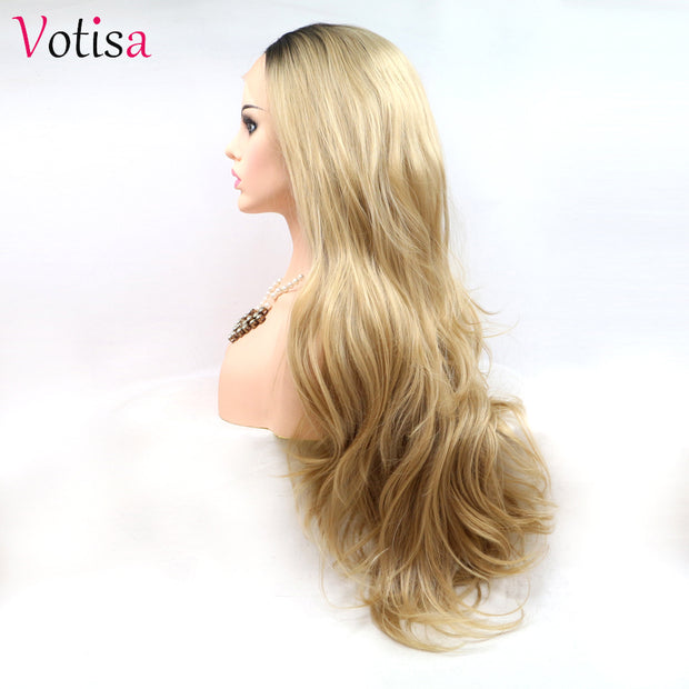 Votisa Hair Synthetic Hair Wigs Lace Front Wigs 26 inch Long Wavy Hair Wig For Women