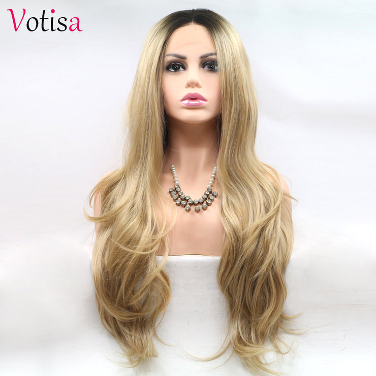 Votisa Hair Synthetic Hair Wigs Lace Front Wigs 26 inch Long Wavy Hair Wig For Women