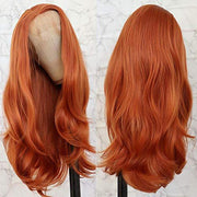 Votisa Hair Orange Body Wave Lace Front Wig Virgin Human Hair 150% Density Thick