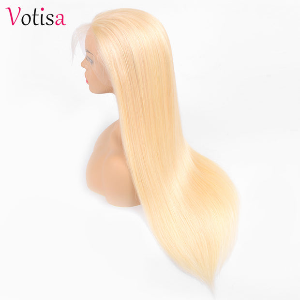 Votisa Hair Straight Blonde Lace Front Wigs Human Virgin Hair Wigs 150%