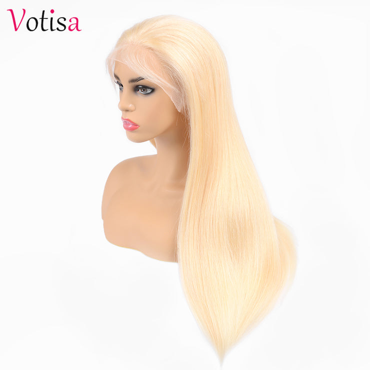 Votisa Hair Straight Blonde Lace Front Wigs Human Virgin Hair Wigs 150%