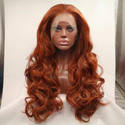 Votisa Hair Orange Body Wave Lace Front Wig Virgin Human Hair 150% Density Thick