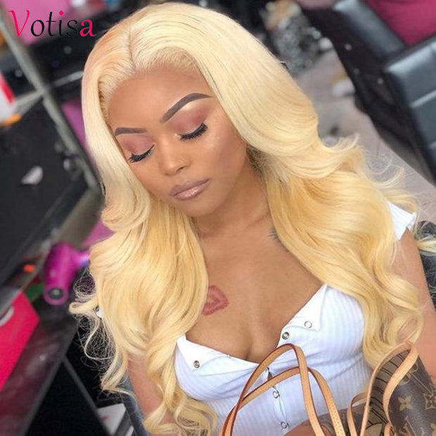 Votisa Hair 613 Honey Blonde Lace Front Wigs Body Wave Human Virgin Hair Blonde Wig