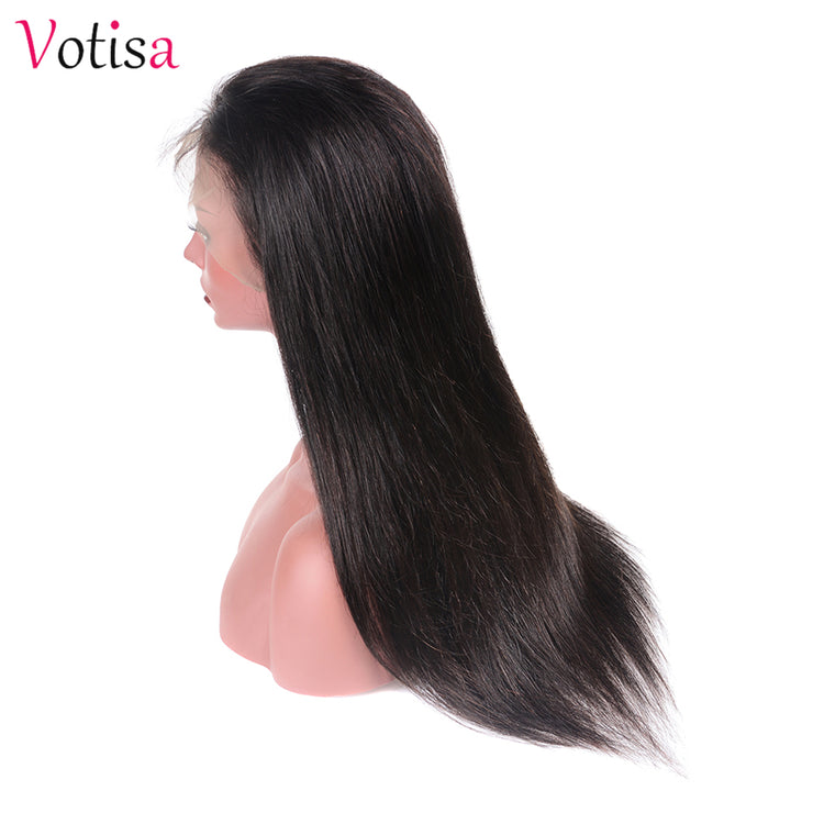 Votisa Hair Straight 13x6 Lace Front Wig Human Virgin Hair Wigs 180% Density