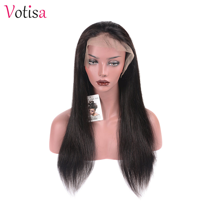 Votisa Hair Straight 360 Lace Frontal Wigs Human Virgin Hair Front Wig