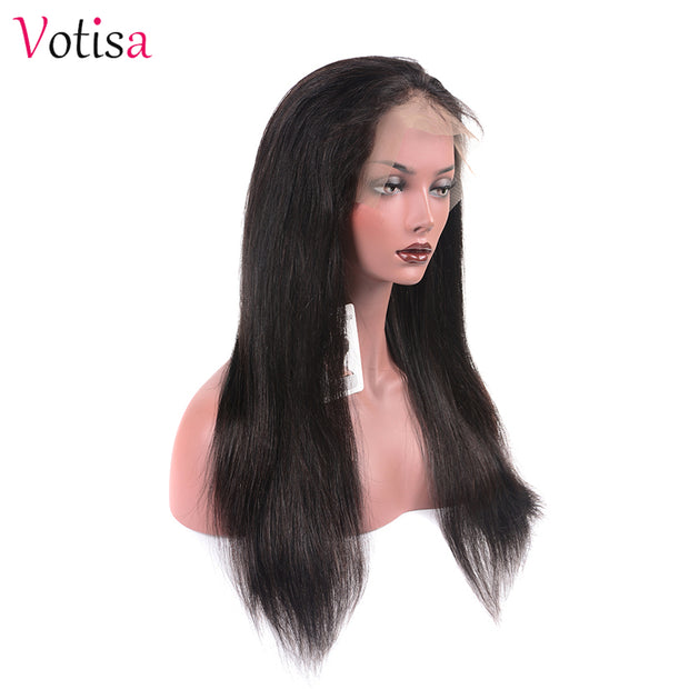 Votisa Hair Straight 13x6 Lace Front Wig Human Virgin Hair Wigs 180% Density