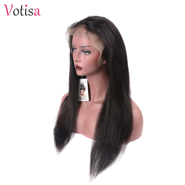 Votisa Hair Straight 360 Lace Frontal Wigs Human Virgin Hair Front Wig