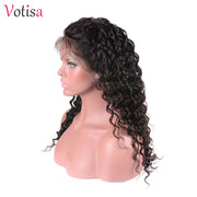 Votisa Hair 13x6 Deep Wave Lace Front Wig Human Virgin Hair Wigs 180% Density