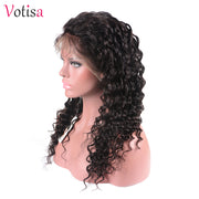 Votisa Hair Deep Wave 360 Lace Frontal Wig Human Virgin Hair Lace Front Wigs