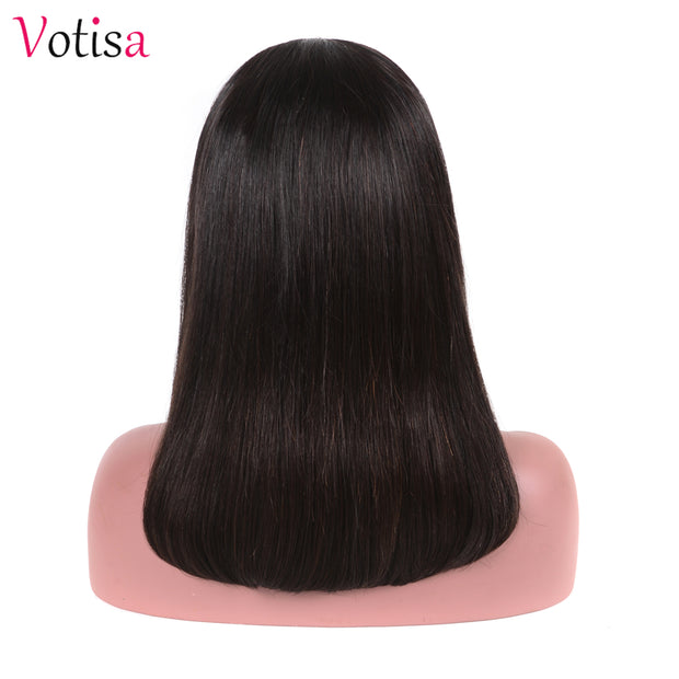 Votisa Hair Short Straight Lace Front Human Virgin Hair Bob Wigs