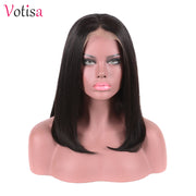 Votisa Hair Short Straight Lace Front Human Virgin Hair Bob Wigs