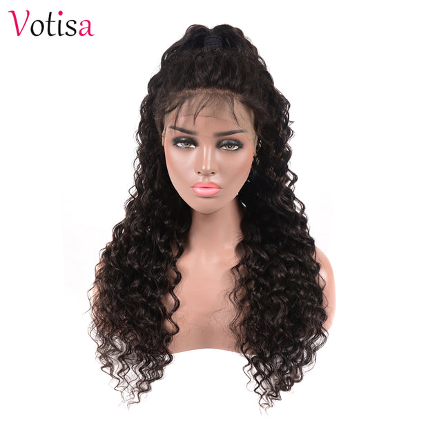 Votisa Hair Deep Wave Lace Front Wig 13x4 Human Virgin Hair Wigs 150%