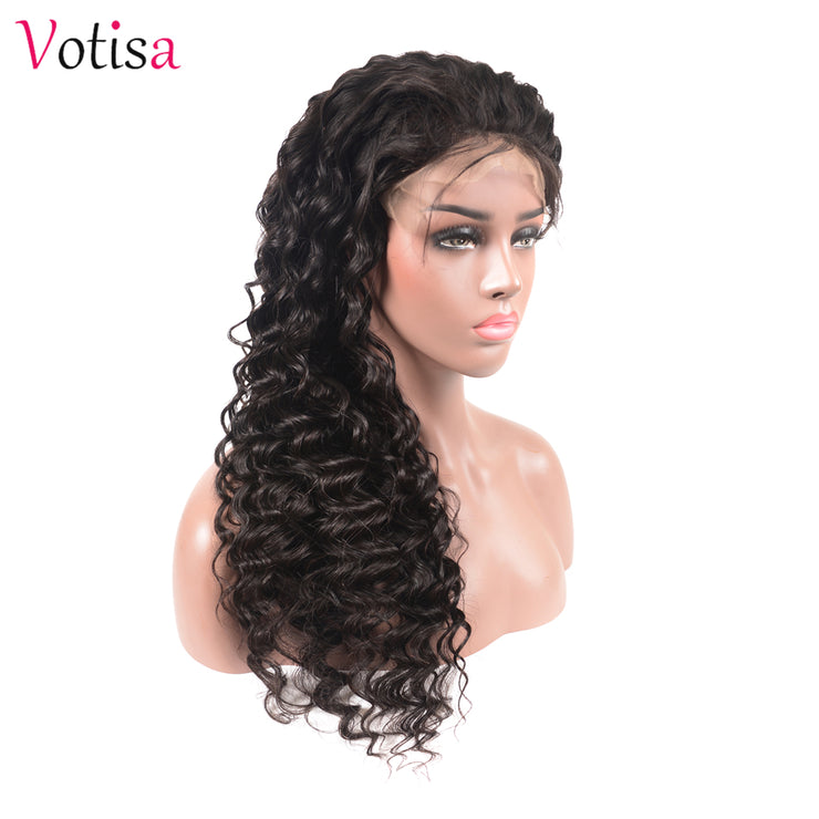 Votisa Hair Deep Wave Lace Front Wig 13x4 Human Virgin Hair Wigs 150%