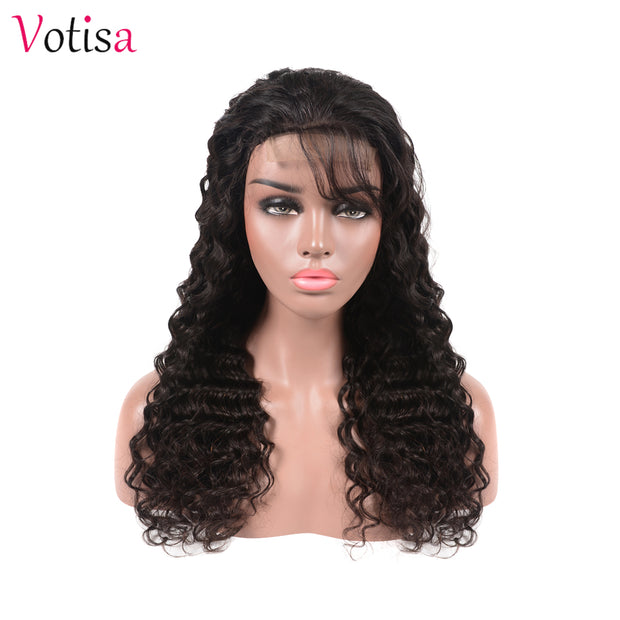 Votisa Hair Deep Wave Lace Front Wig 13x4 Human Virgin Hair Wigs 150%