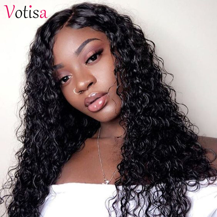 Votisa Hair Deep Wave 360 Lace Frontal Wig Human Virgin Hair Lace Front Wigs