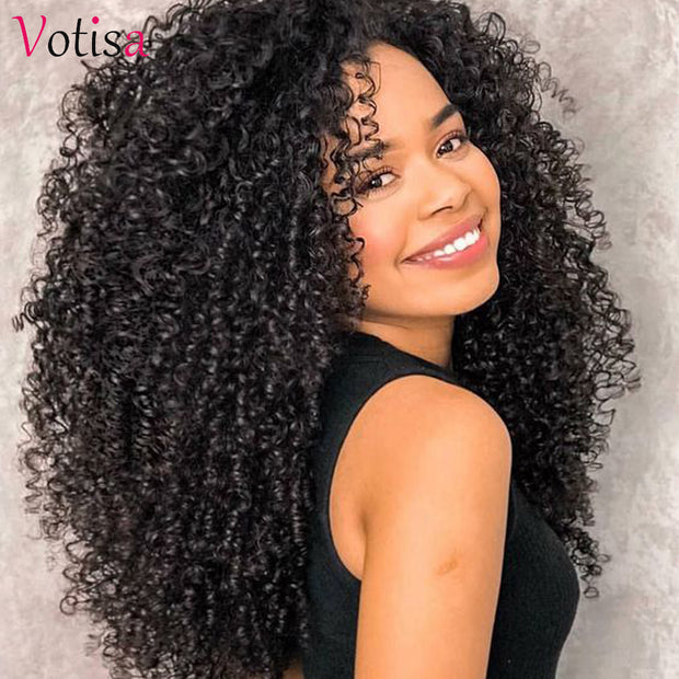 Votisa Hair 13x4 Kinky Curly Lace Front Human Hair Wigs Virgin Hair 150%