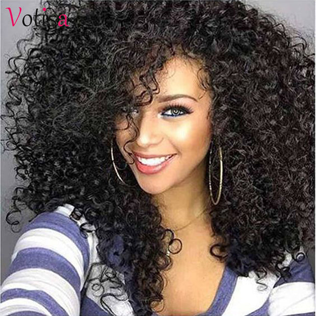 Votisa Hair 13x4 Kinky Curly Lace Front Human Hair Wigs Virgin Hair 150%