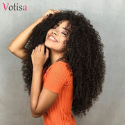 Votisa Hair 13x6 Kinky Curly Lace Front Wig Human Virgin Hair Wigs 180% Density