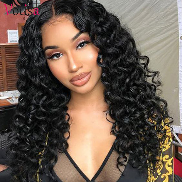 Votisa Hair Loose Wave 13x4 Lace Front Human Virgin Hair Wigs 180%