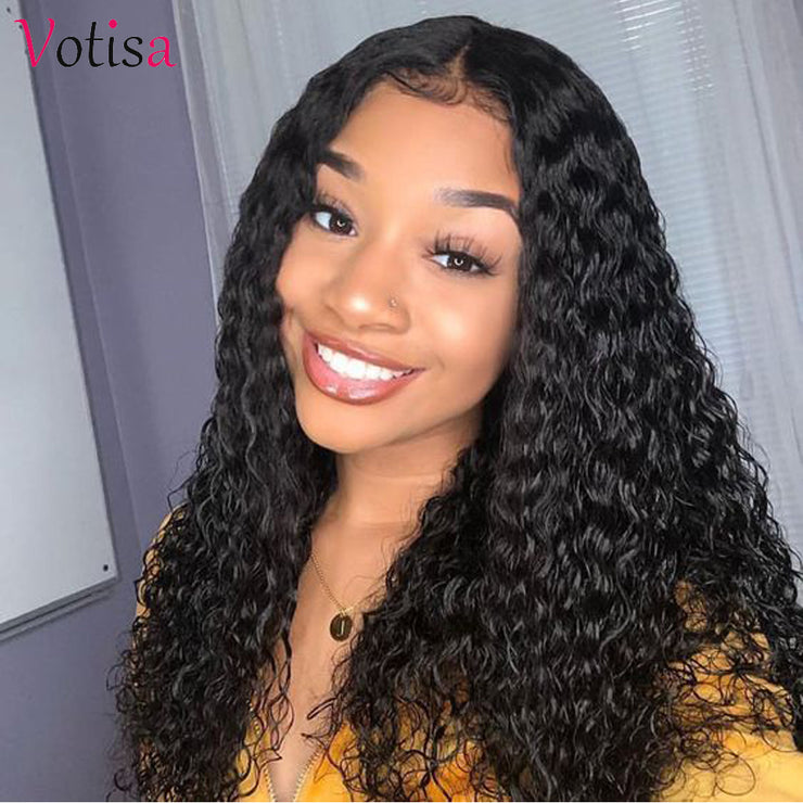 Votisa Hair 13x4 Beach Wave Lace Front Human Virgin Hair Wigs 150% Density